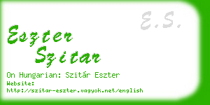 eszter szitar business card